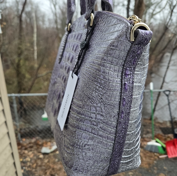 SOLD Brahmin Medium Duxbury Purple Glitter Satchel - Picture 4 of 11